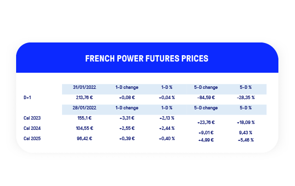 French Power Futures Prices