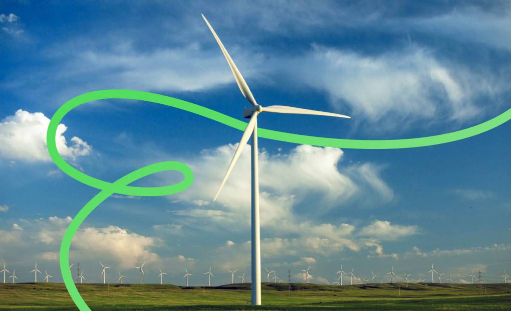 Eolienne produisant de l'énergie verte